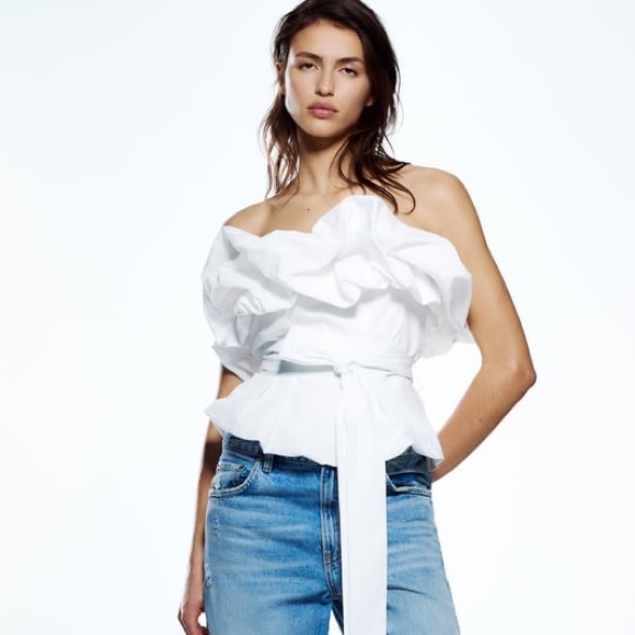 ZARA | NWT VOLUMINOUS POPLIN TOP - Picture 3 of 8